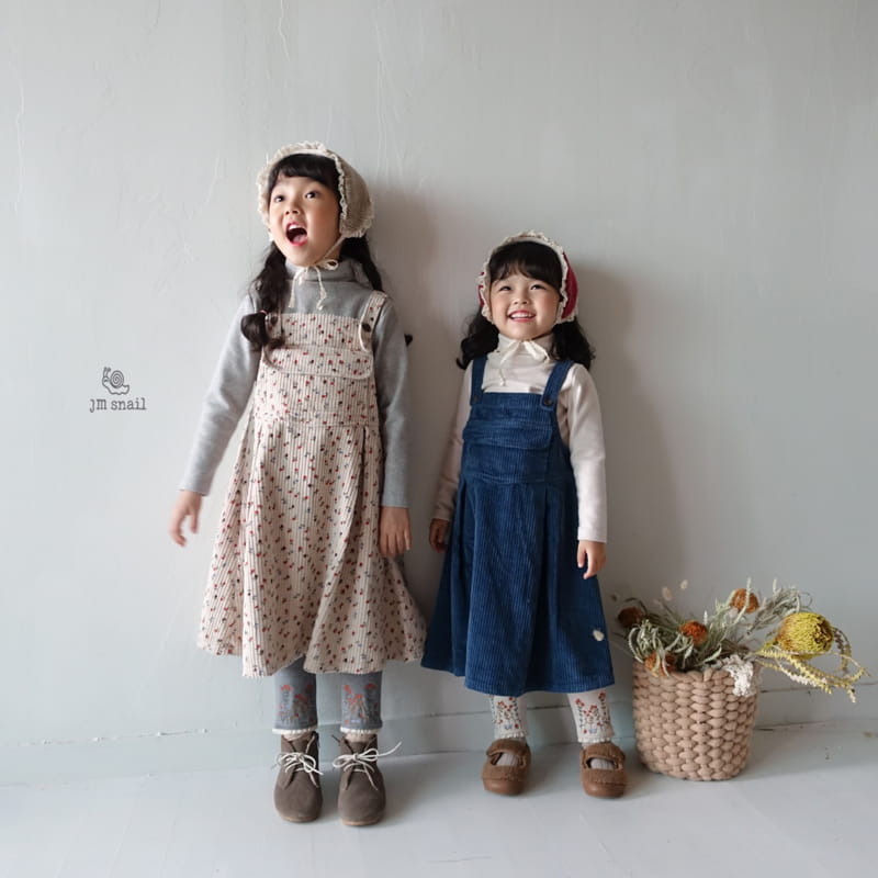 JM SNAIL - Korean Children Fashion - #Kfashion4kids - Prinkle Rib Dungarees One-piece - 3