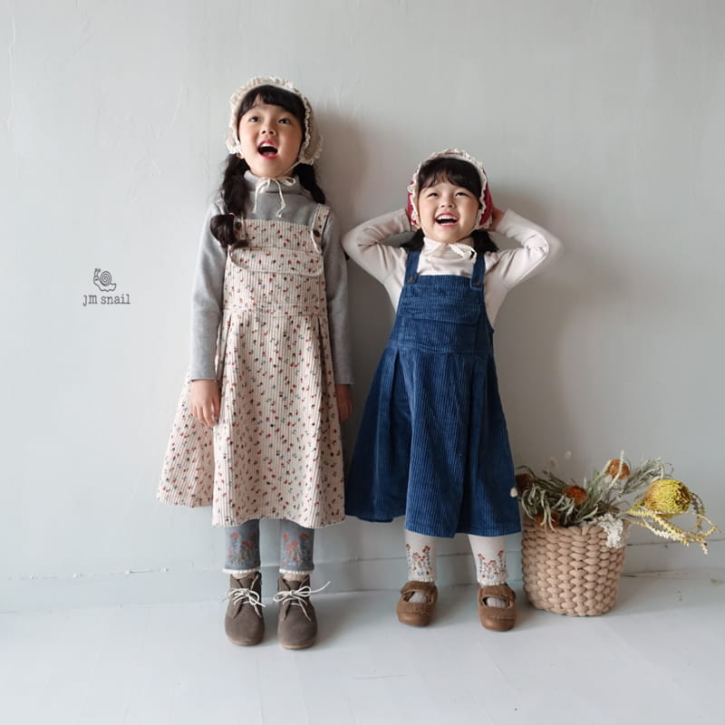 JM SNAIL - Korean Children Fashion - #Kfashion4kids - Prinkle Rib Dungarees One-piece - 4