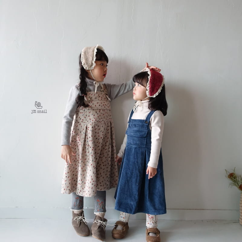 JM SNAIL - Korean Children Fashion - #Kfashion4kids - Prinkle Rib Dungarees One-piece - 5