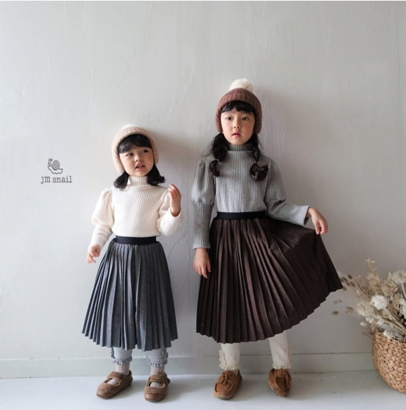 JM SNAIL - Korean Children Fashion - #Kfashion4kids - High Neck Puff Rib Tee - 5
