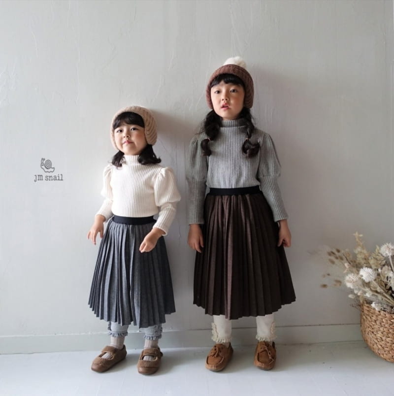JM SNAIL - Korean Children Fashion - #Kfashion4kids - High Neck Puff Rib Tee - 6