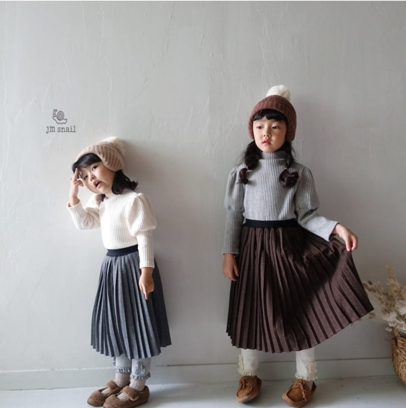 JM SNAIL - Korean Children Fashion - #Kfashion4kids - High Neck Puff Rib Tee - 7