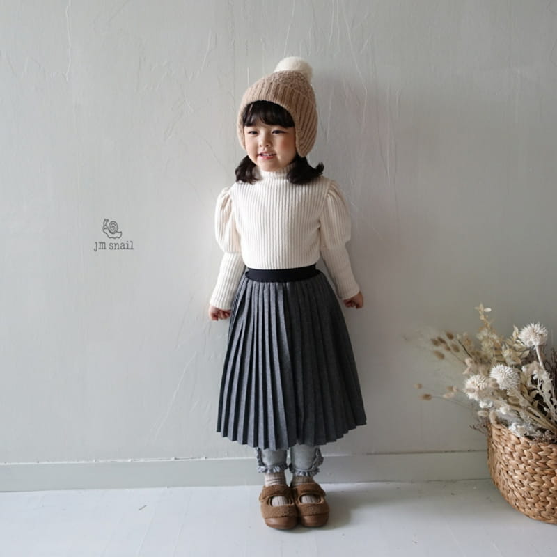 JM SNAIL - Korean Children Fashion - #Kfashion4kids - High Neck Puff Rib Tee - 8
