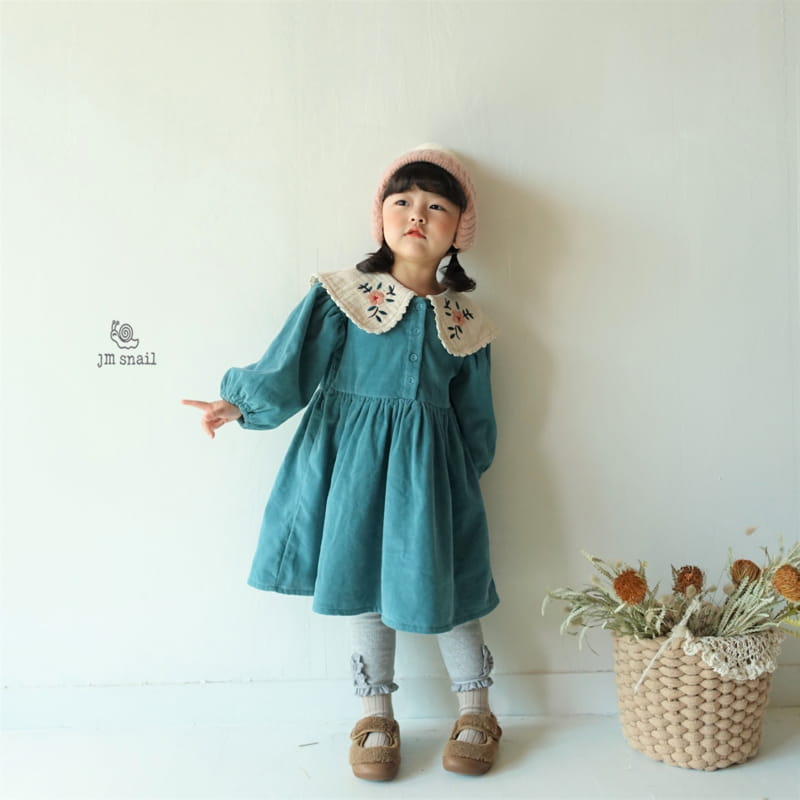 JM SNAIL - Korean Children Fashion - #Kfashion4kids - Margaret Collar Embroidery One-piece - 11