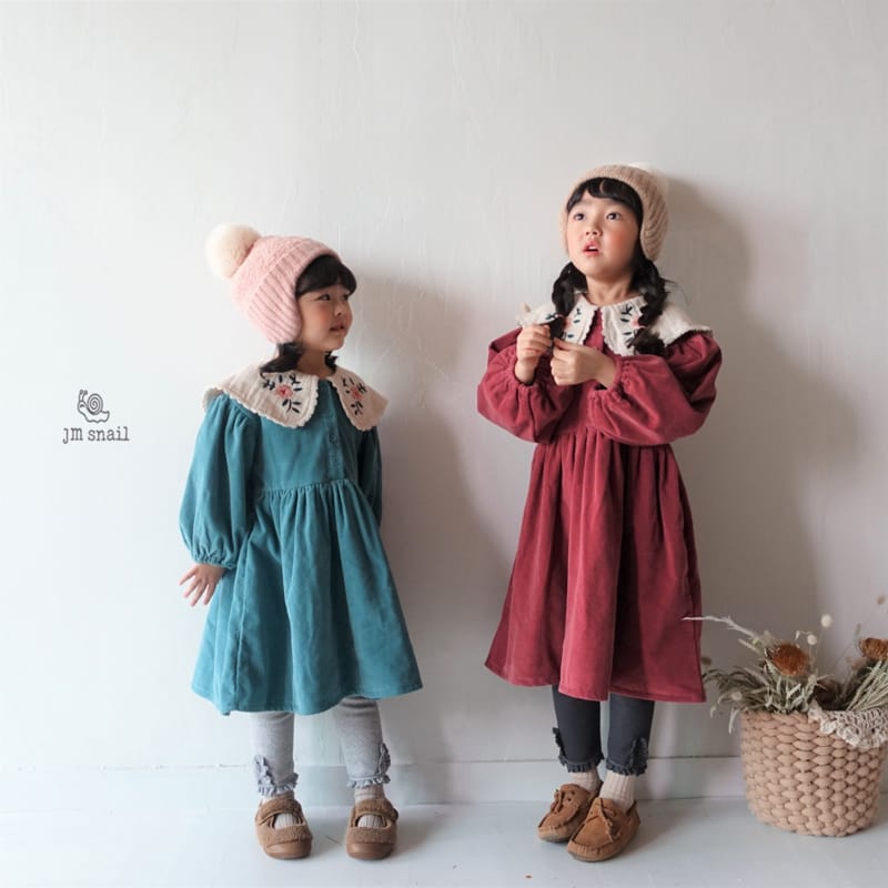 JM SNAIL - Korean Children Fashion - #Kfashion4kids - Margaret Collar Embroidery One-piece - 6