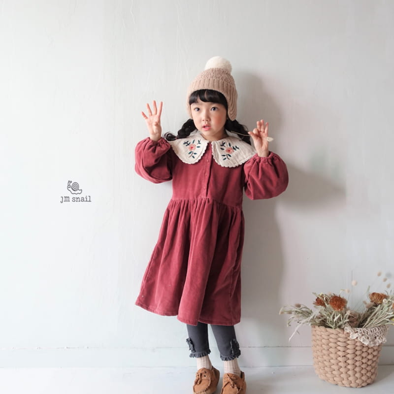 JM SNAIL - Korean Children Fashion - #Kfashion4kids - Margaret Collar Embroidery One-piece - 8