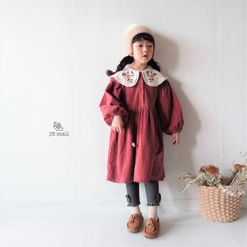 JM SNAIL - Korean Children Fashion - #Kfashion4kids - Margaret Collar Embroidery One-piece - 9