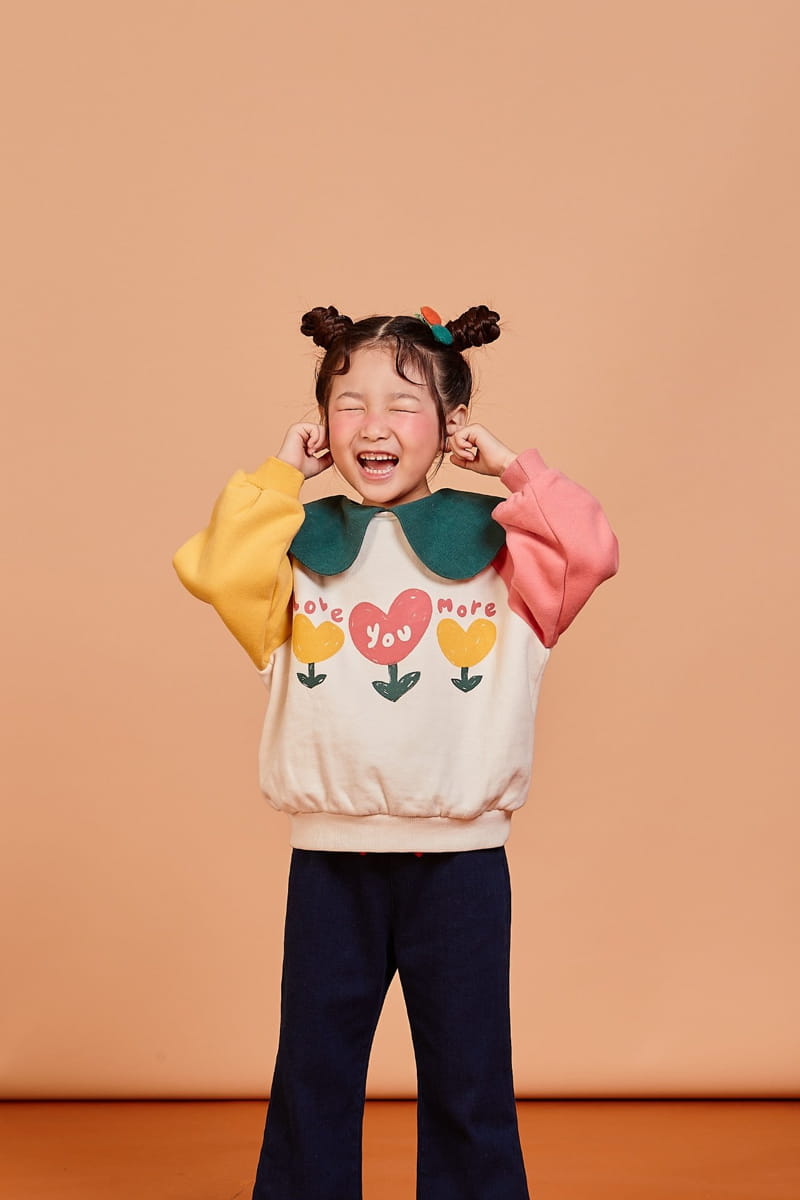 KOKOYARN - Korean Children Fashion - #Kfashion4kids - Flower Collar Sweatshirt - 2