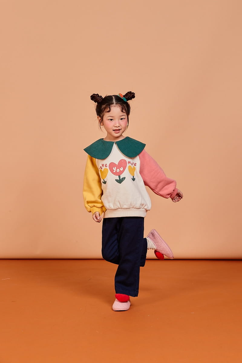 KOKOYARN - Korean Children Fashion - #Kfashion4kids - Flower Collar Sweatshirt - 5