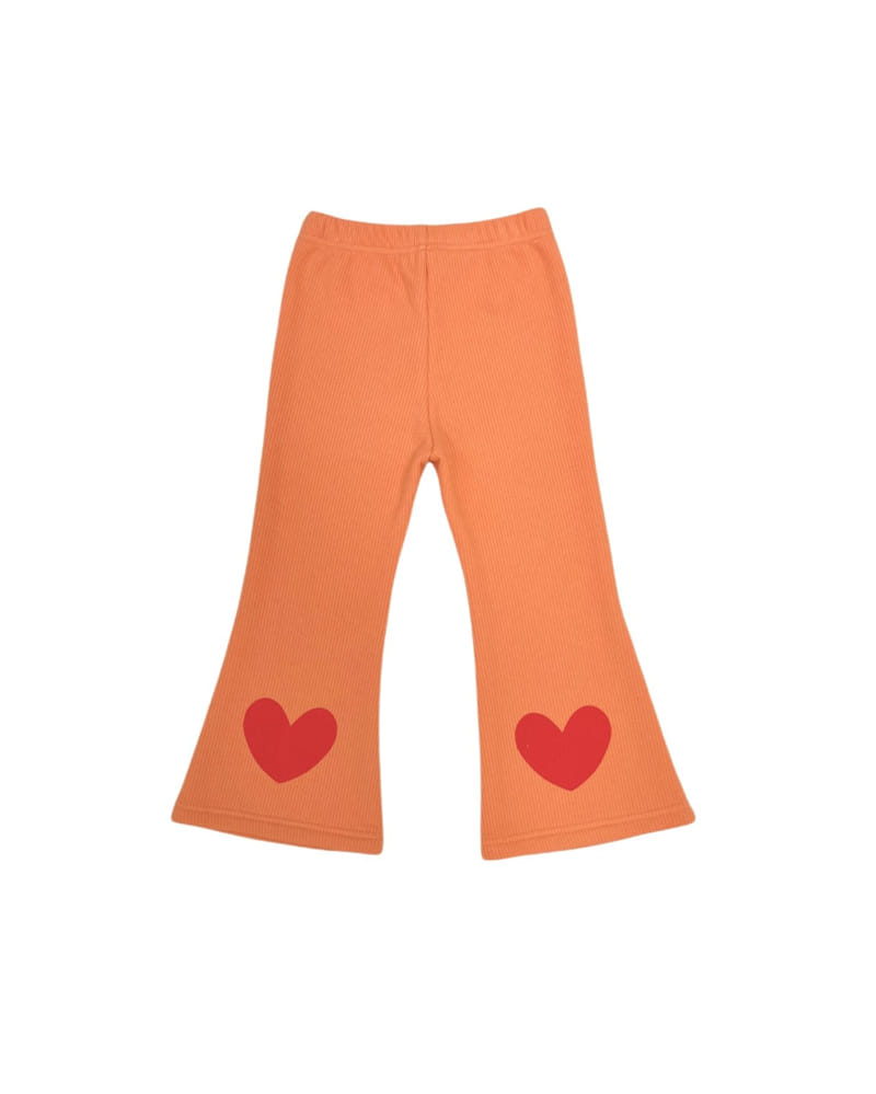 KOKOYARN - Korean Children Fashion - #Kfashion4kids - Rib Heart Bootscut Leggings