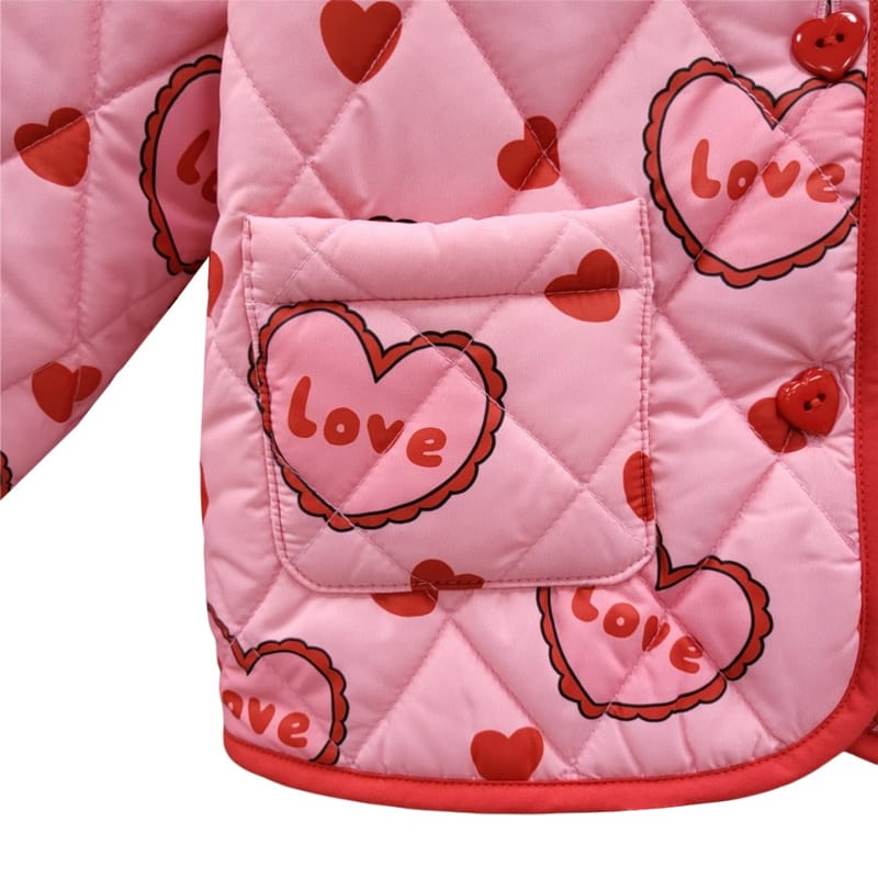 KOKOYARN - Korean Children Fashion - #Kfashion4kids - Heart Padding Collar Jacket - 2