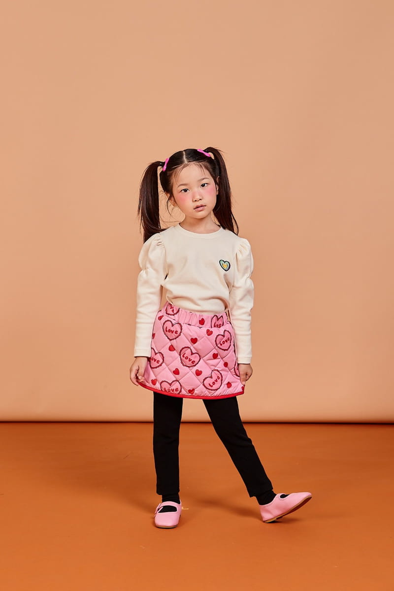 KOKOYARN - Korean Children Fashion - #Kfashion4kids - Heart Padding Skirt Leggings - 2