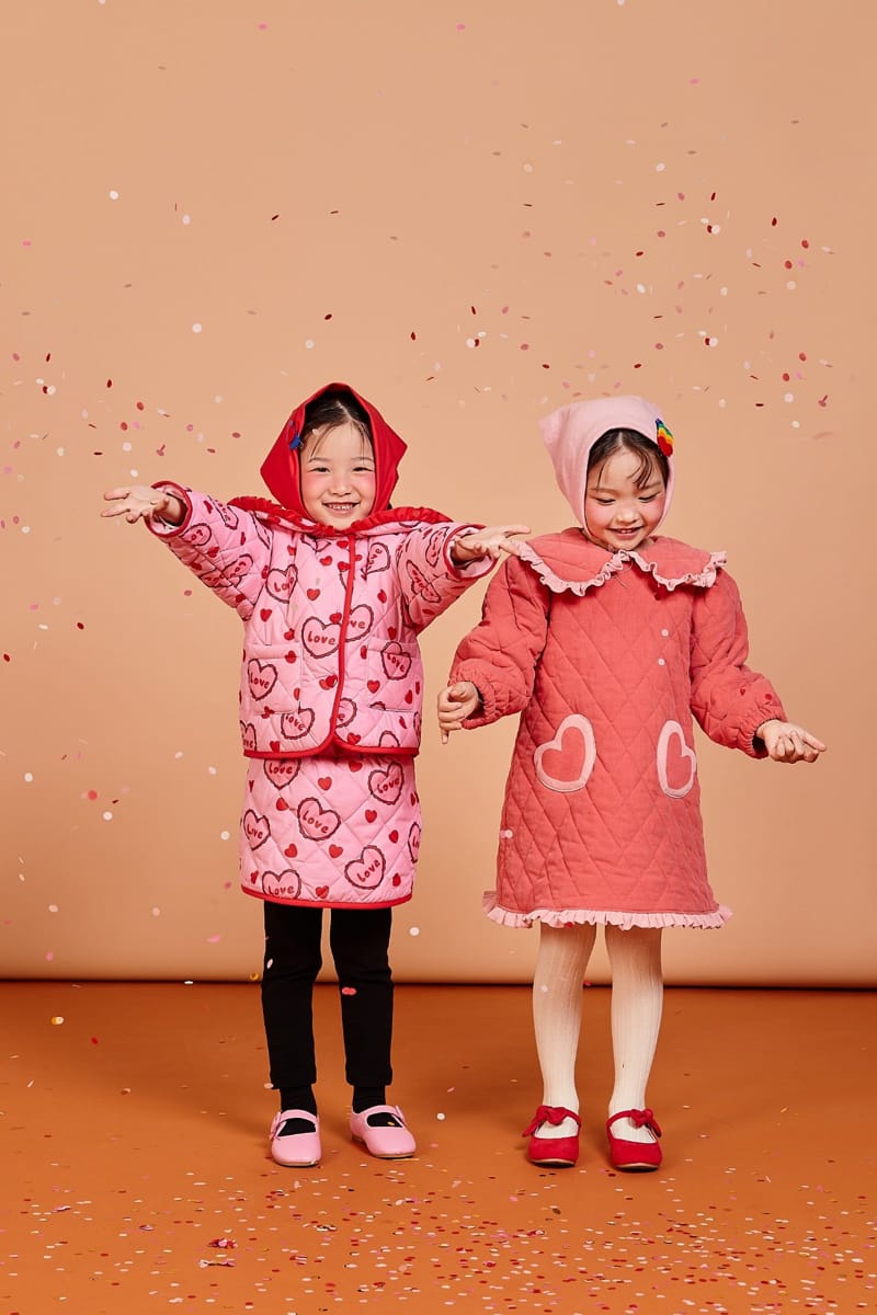 KOKOYARN - Korean Children Fashion - #Kfashion4kids - Heart Padding One-piece - 10