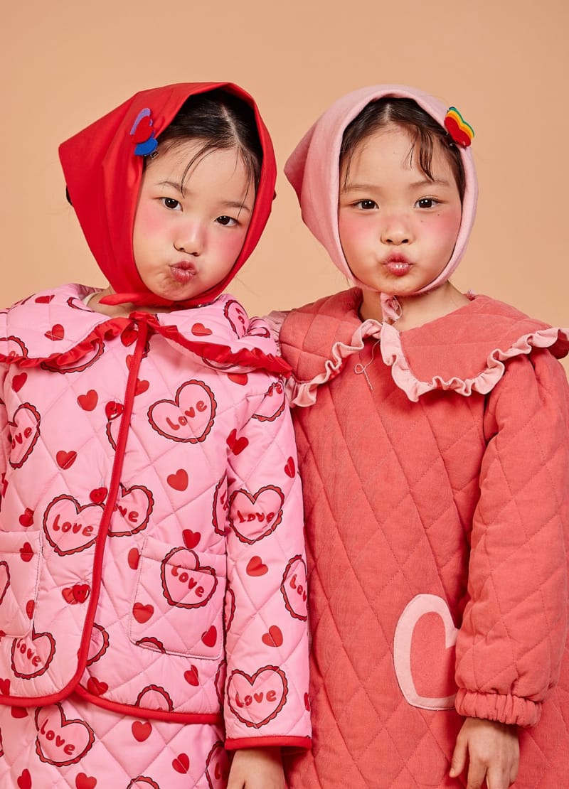 KOKOYARN - Korean Children Fashion - #Kfashion4kids - Heart Padding One-piece - 11