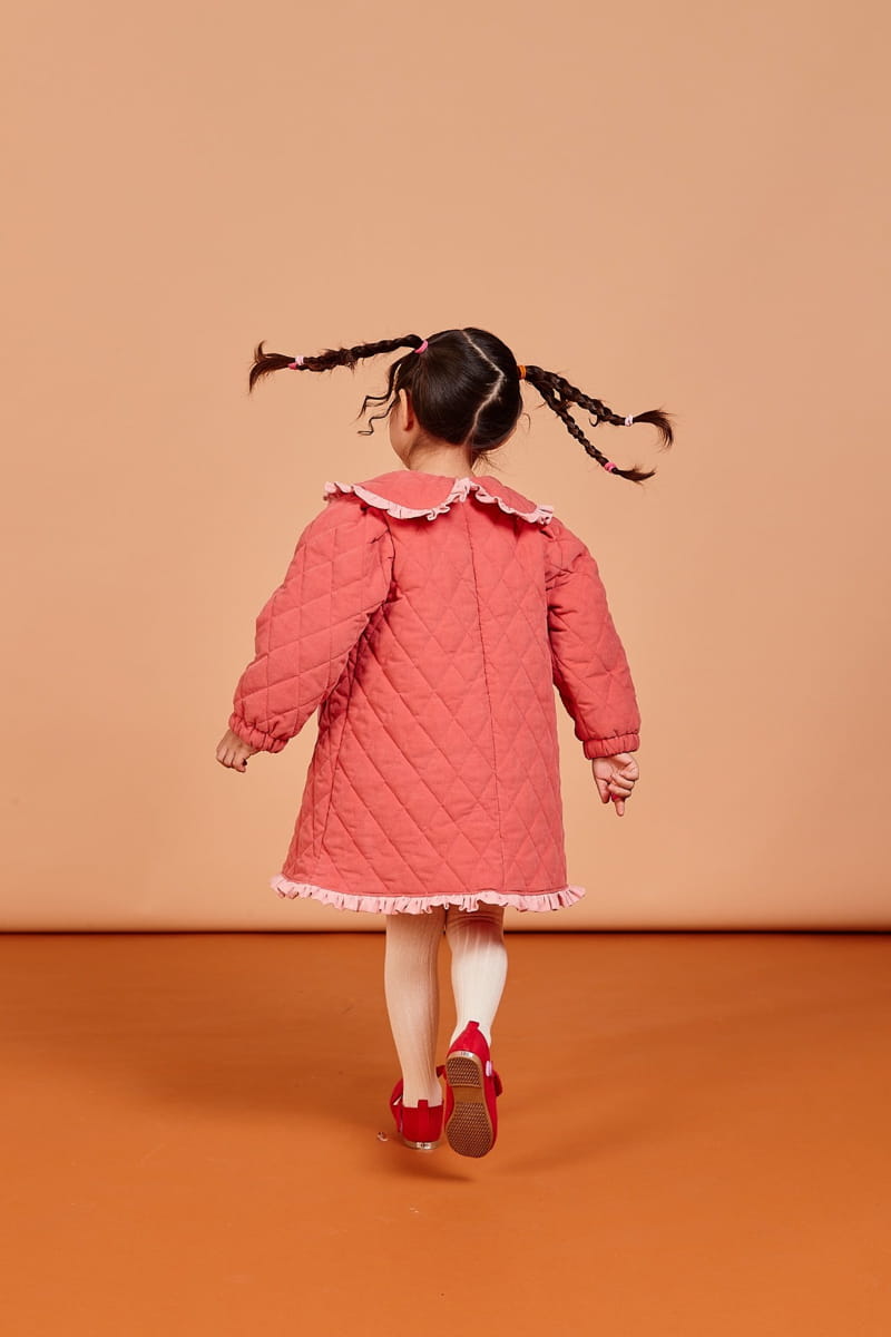 KOKOYARN - Korean Children Fashion - #Kfashion4kids - Heart Padding One-piece - 6
