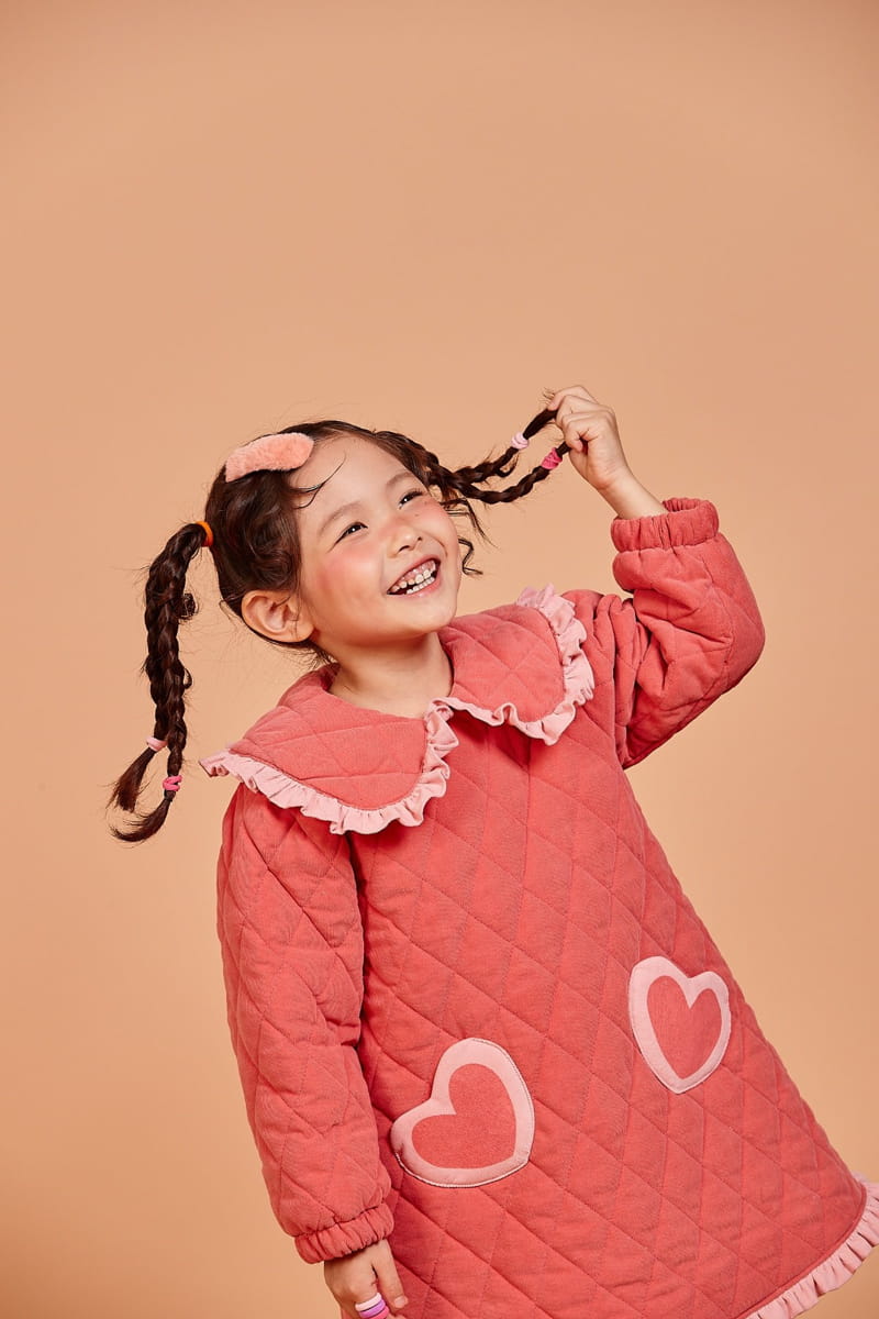 KOKOYARN - Korean Children Fashion - #Kfashion4kids - Heart Padding One-piece - 8