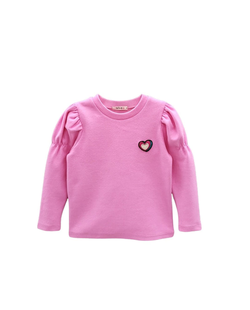 KOKOYARN - Korean Children Fashion - #Kfashion4kids - Heart Shirring Puff Tee