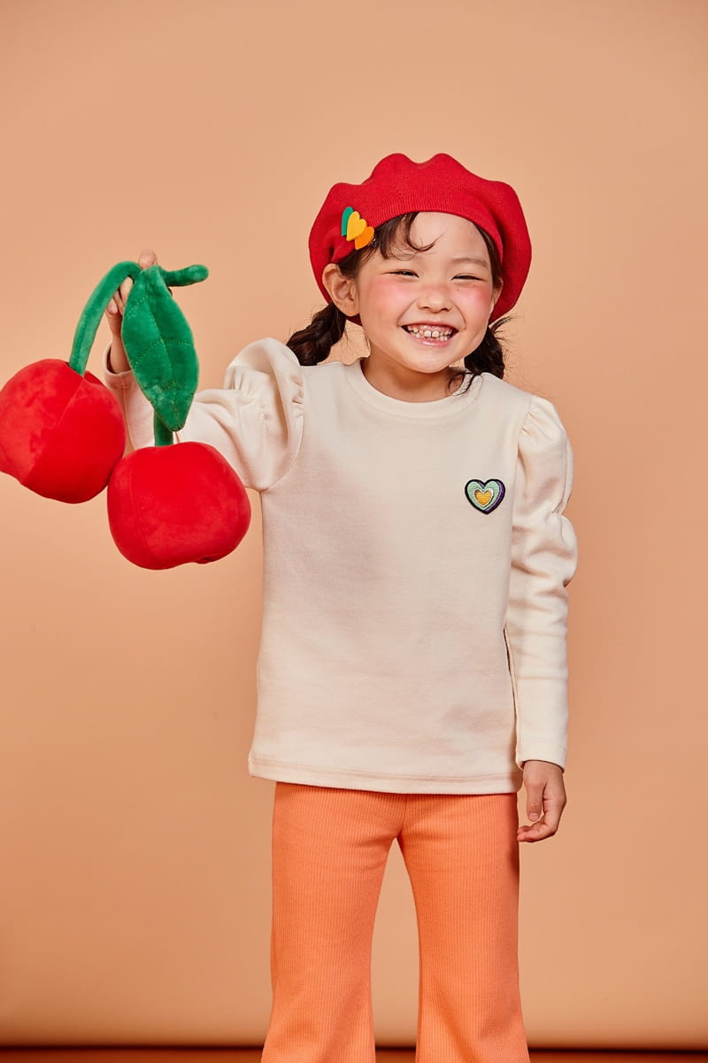 KOKOYARN - Korean Children Fashion - #Kfashion4kids - Heart Shirring Puff Tee - 6