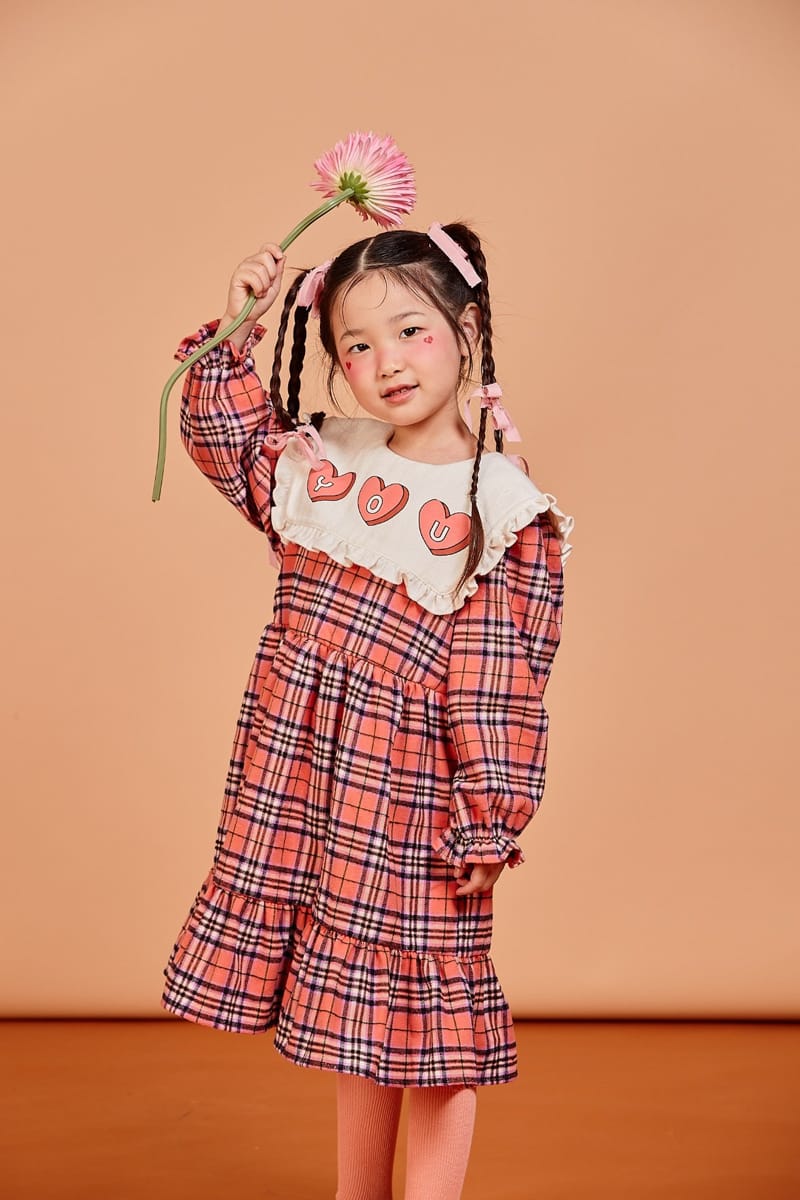 KOKOYARN - Korean Children Fashion - #Kfashion4kids - Check Fleece One-piece - 2