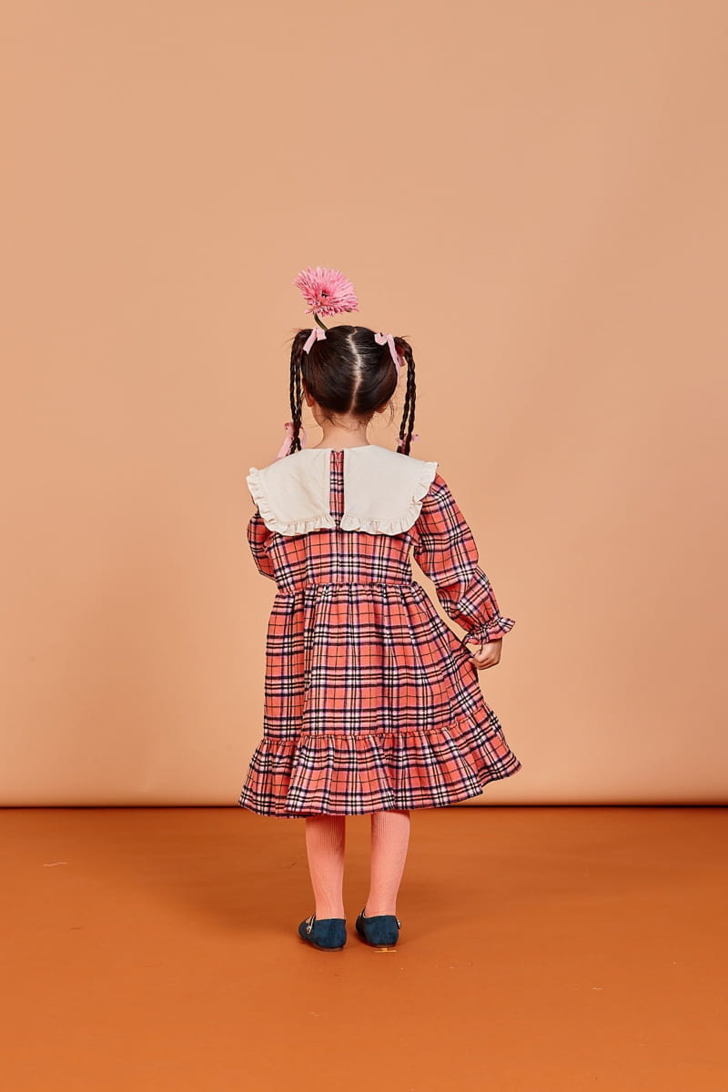 KOKOYARN - Korean Children Fashion - #Kfashion4kids - Check Fleece One-piece - 6
