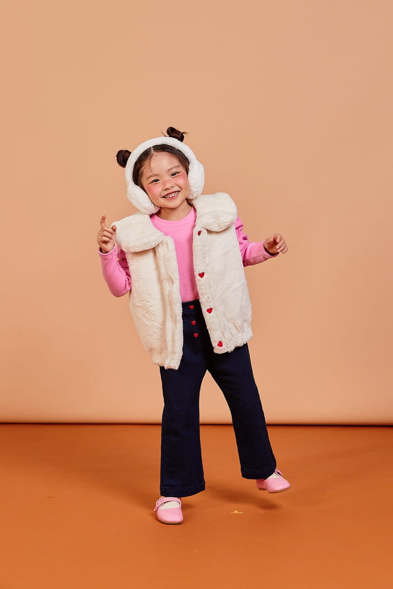 KOKOYARN - Korean Children Fashion - #Kfashion4kids - Mink Fluffy Collar Vest - 9