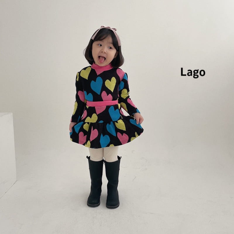 LAGO - Korean Children Fashion - #Kfashion4kids - Heart Knit Top Bottom Set - 10