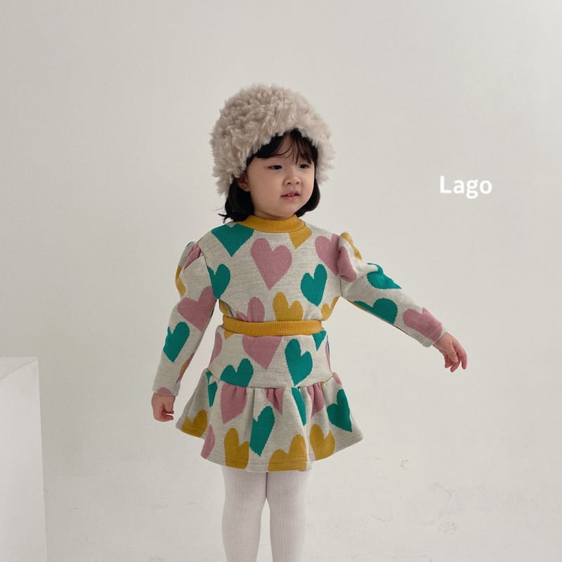LAGO - Korean Children Fashion - #Kfashion4kids - Heart Knit Top Bottom Set - 5