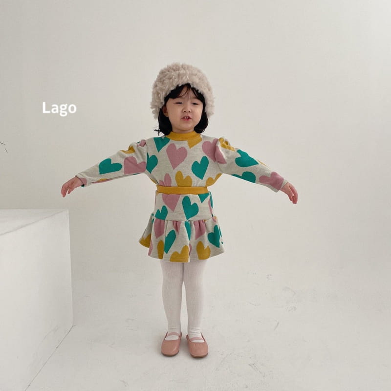 LAGO - Korean Children Fashion - #Kfashion4kids - Heart Knit Top Bottom Set - 6