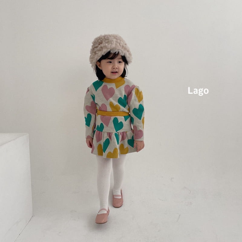 LAGO - Korean Children Fashion - #Kfashion4kids - Heart Knit Top Bottom Set - 7