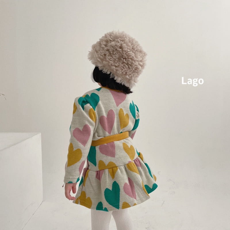 LAGO - Korean Children Fashion - #Kfashion4kids - Heart Knit Top Bottom Set - 8
