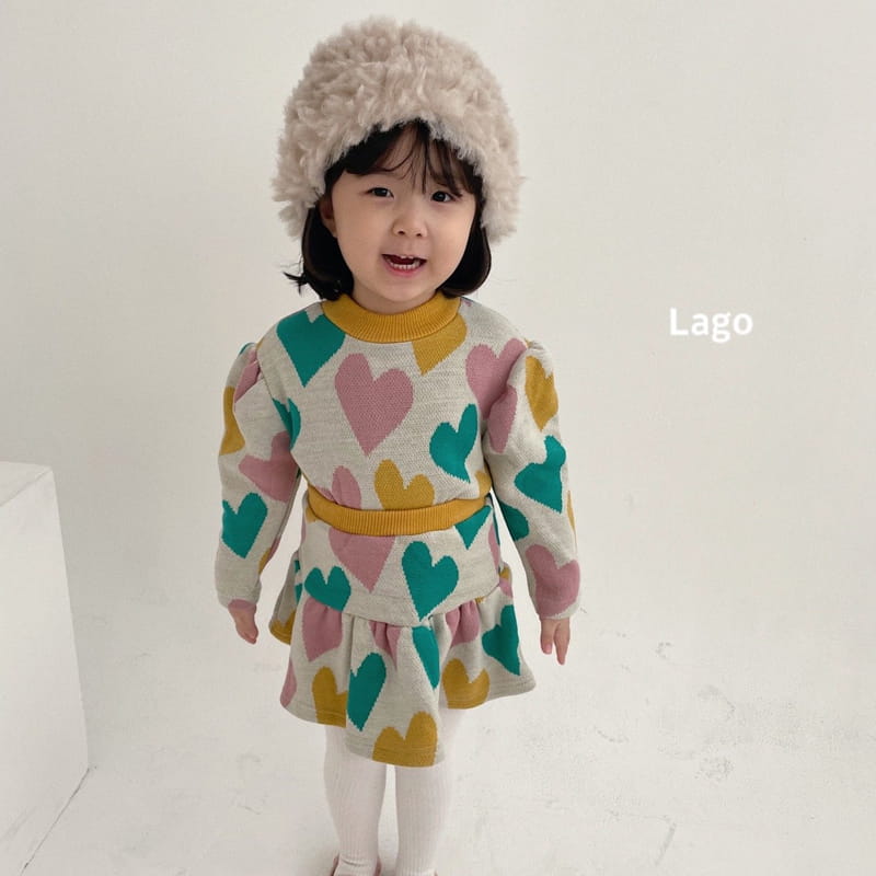 LAGO - Korean Children Fashion - #Kfashion4kids - Heart Knit Top Bottom Set - 9