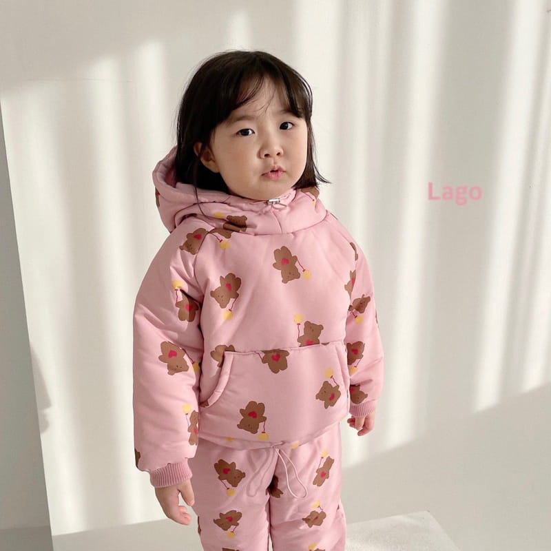 LAGO - Korean Children Fashion - #Kfashion4kids - Balloon Bear Snow Top Bottom Set