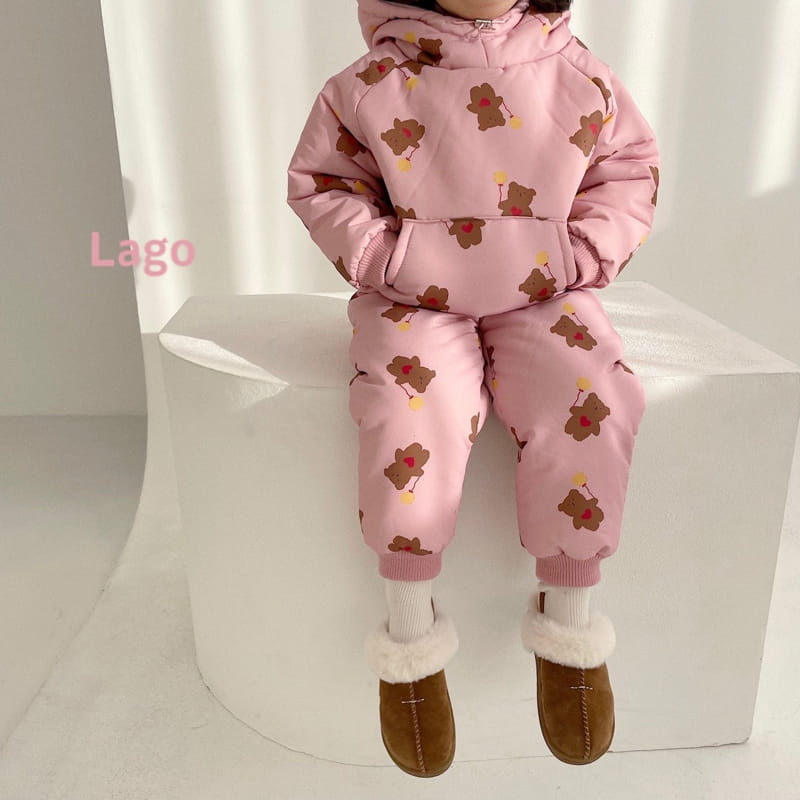 LAGO - Korean Children Fashion - #Kfashion4kids - Balloon Bear Snow Top Bottom Set - 3
