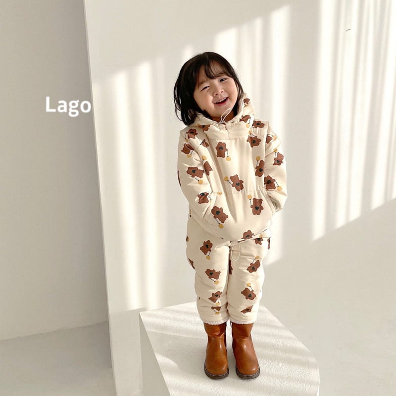 LAGO - Korean Children Fashion - #Kfashion4kids - Balloon Bear Snow Top Bottom Set - 5
