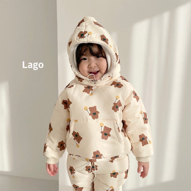 LAGO - Korean Children Fashion - #Kfashion4kids - Balloon Bear Snow Top Bottom Set - 6