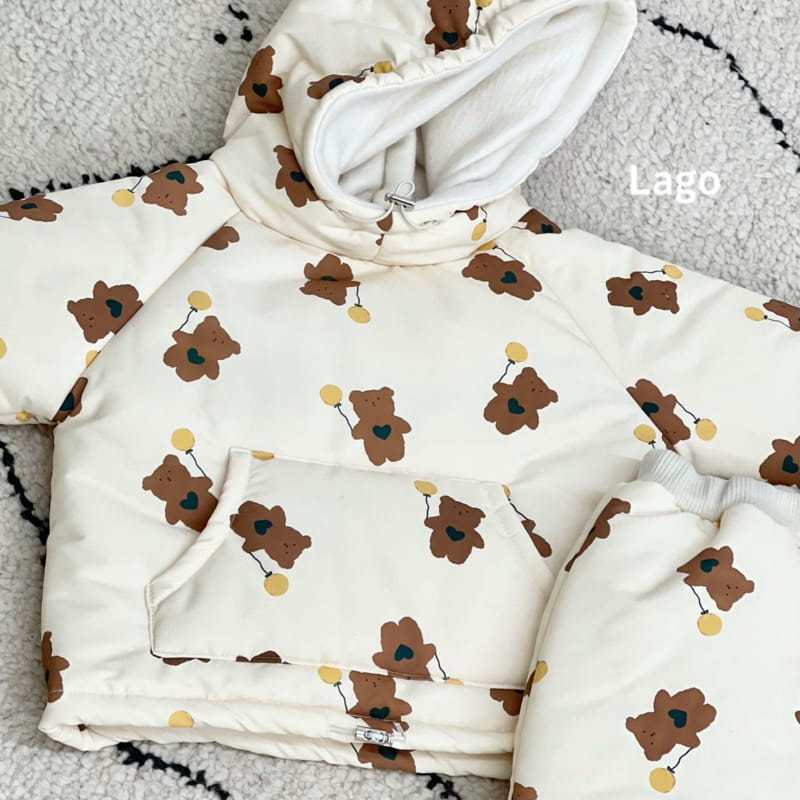 LAGO - Korean Children Fashion - #Kfashion4kids - Balloon Bear Snow Top Bottom Set - 9