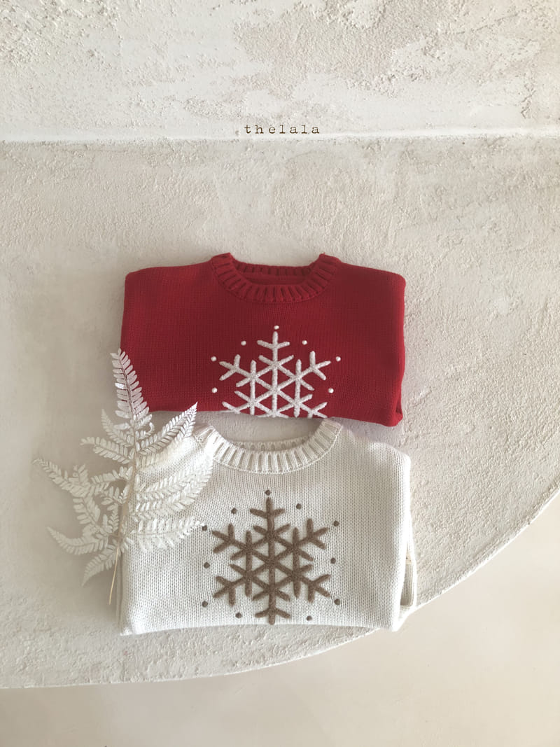 LALA - Korean Children Fashion - #Kfashion4kids - Flower Snow Knit Tee - 10