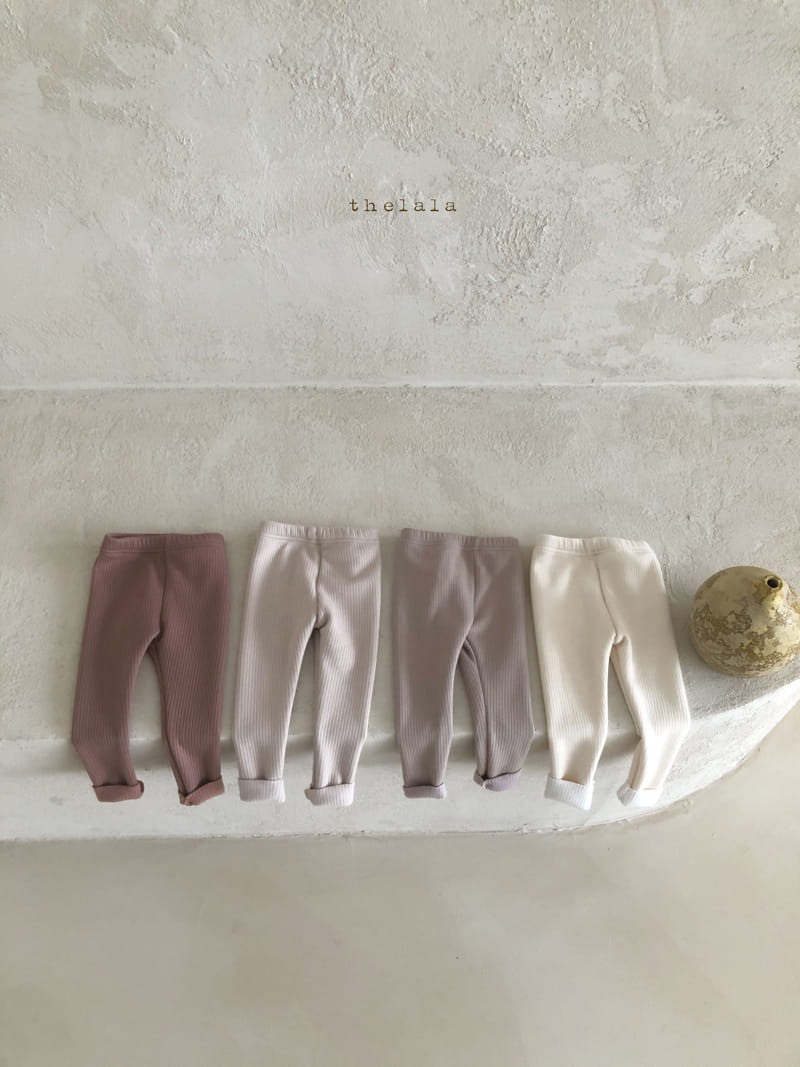 LALA - Korean Children Fashion - #Kfashion4kids - Rib Fleece Leggings - 6