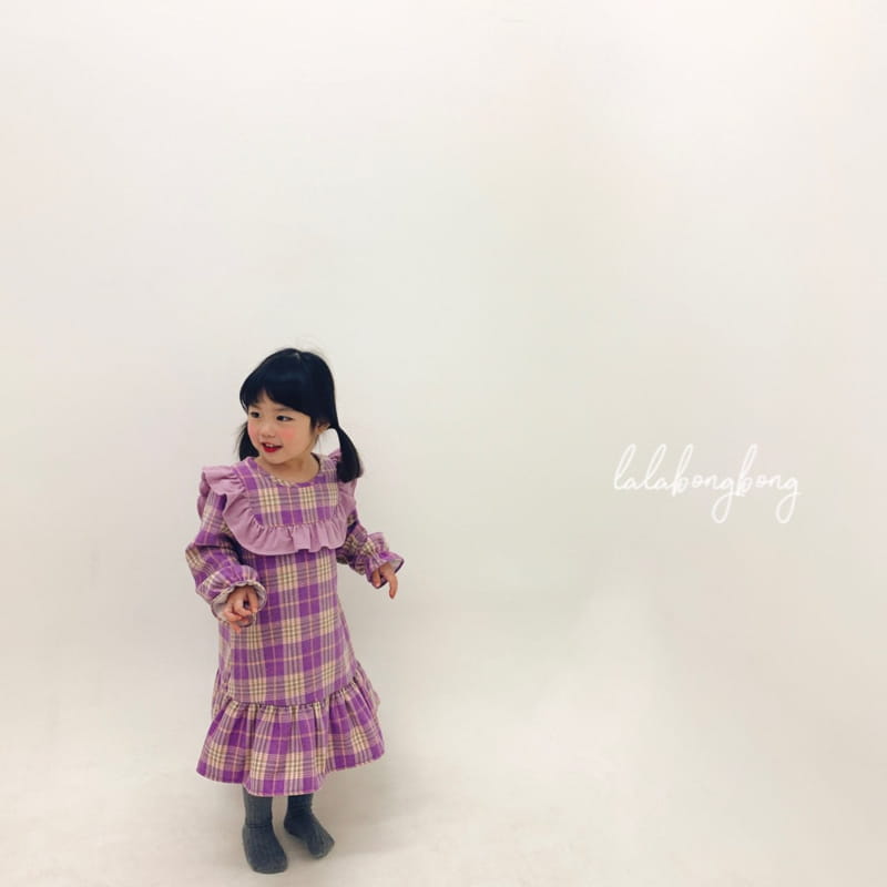 LALABONGBONG - Korean Children Fashion - #Kfashion4kids - Frill Check One-piece - 10