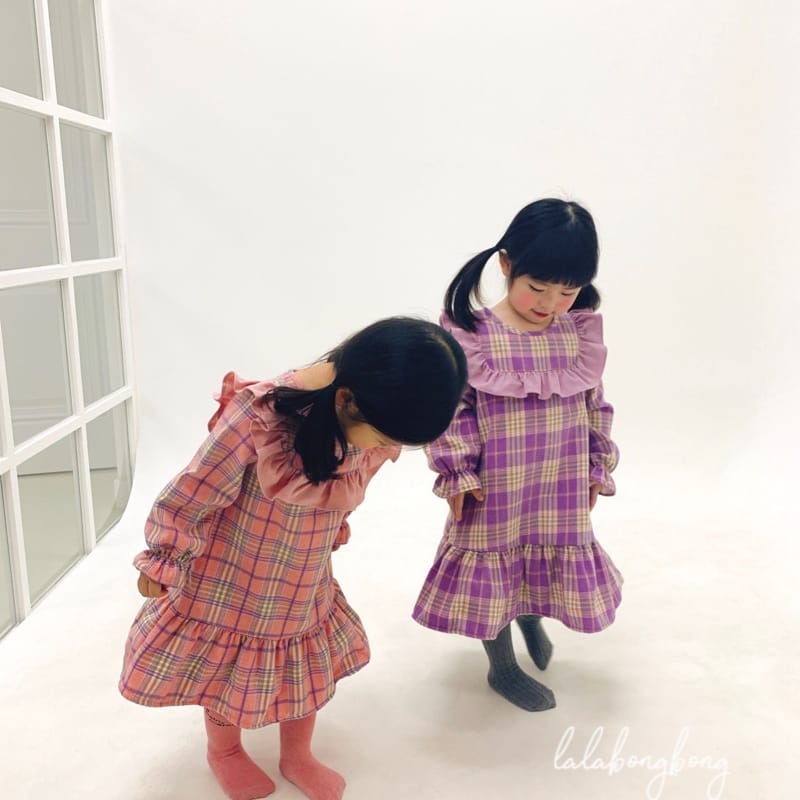 LALABONGBONG - Korean Children Fashion - #Kfashion4kids - Frill Check One-piece - 7