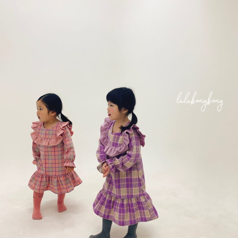 LALABONGBONG - Korean Children Fashion - #Kfashion4kids - Frill Check One-piece - 8