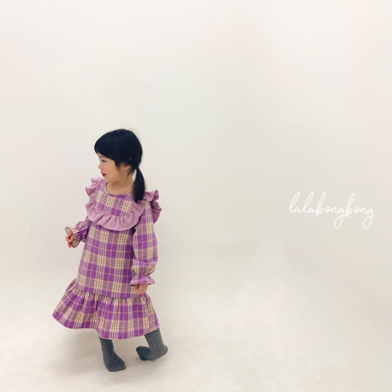 LALABONGBONG - Korean Children Fashion - #Kfashion4kids - Frill Check One-piece - 9