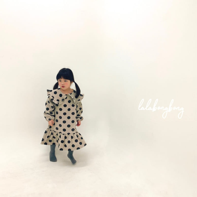 LALABONGBONG - Korean Children Fashion - #Kfashion4kids - Rib Dot One-piece - 12