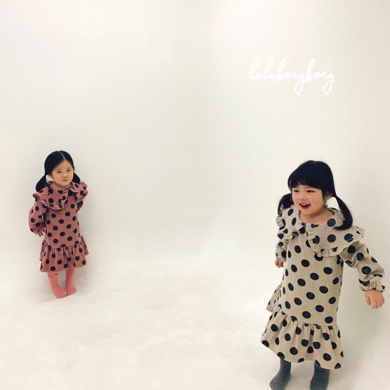 LALABONGBONG - Korean Children Fashion - #Kfashion4kids - Rib Dot One-piece - 2