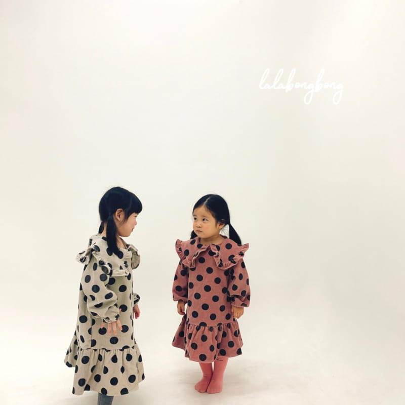 LALABONGBONG - Korean Children Fashion - #Kfashion4kids - Rib Dot One-piece - 3