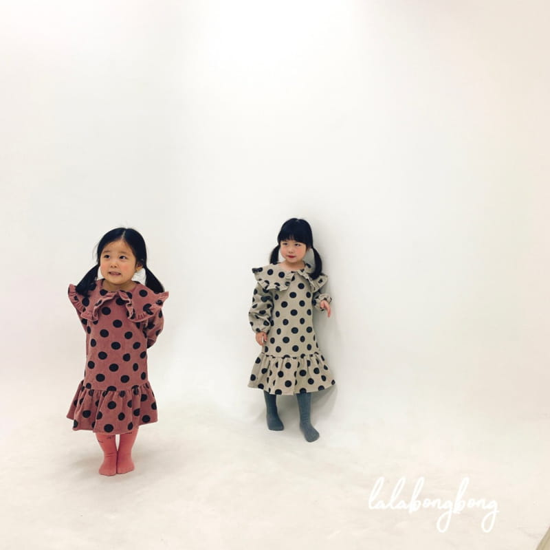 LALABONGBONG - Korean Children Fashion - #Kfashion4kids - Rib Dot One-piece - 4