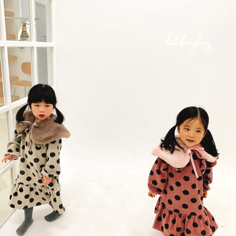 LALABONGBONG - Korean Children Fashion - #Kfashion4kids - Rib Dot One-piece - 6