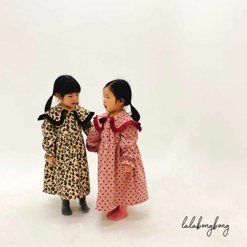 LALABONGBONG - Korean Children Fashion - #Kfashion4kids - Dot Leopard Double One-piece