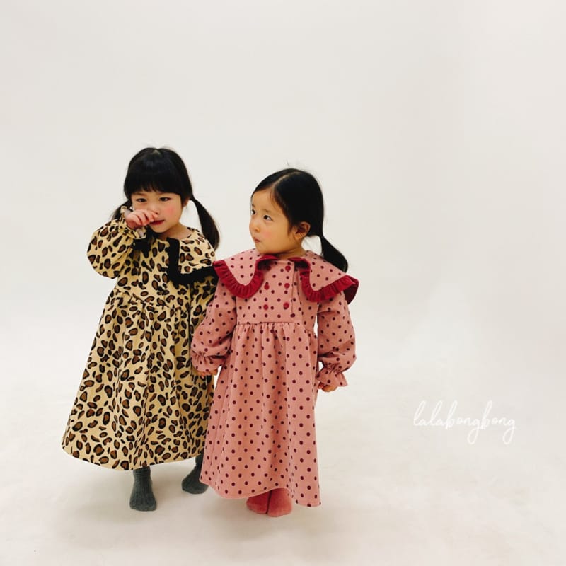 LALABONGBONG - Korean Children Fashion - #Kfashion4kids - Dot Leopard Double One-piece - 3