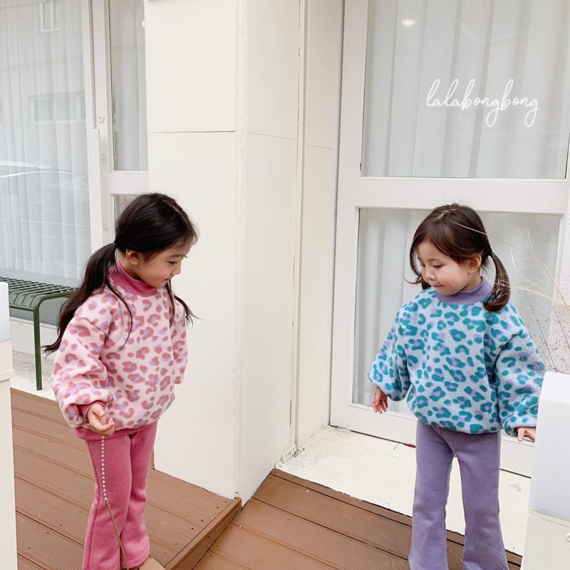LALABONGBONG - Korean Children Fashion - #Kfashion4kids - Leopard Wide Top Bottom Set - 10